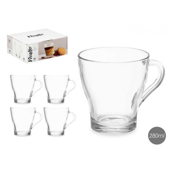 TAZA VIDRIO ASA 280 ML (1 Unidad)