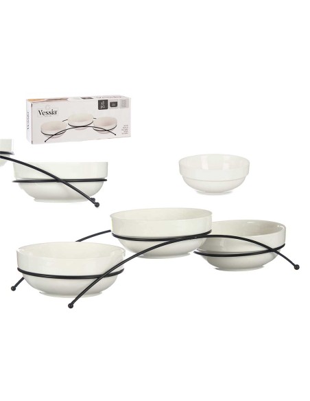 SET 3 BOLS PORCELANA BLANCA REDONDOS 350ML C SOPOR