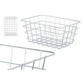 CESTA METAL CROMADA RECTANGULAR MED