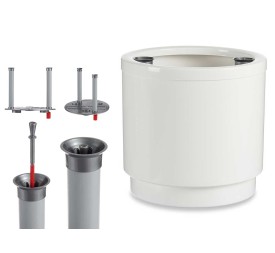 MACETA PLASTICO CON RESERVA AGUA 32CM BLANCA