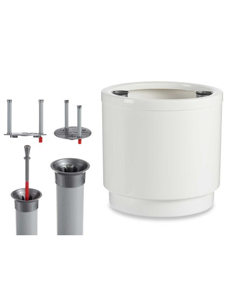 MACETA PLASTICO CON RESERVA AGUA 32CM BLANCA