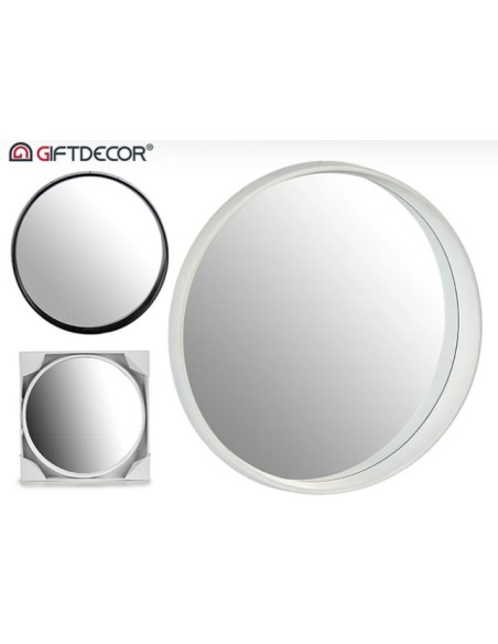 ESPEJO REDONDO 2 COL MIX BLANCO NEGRO