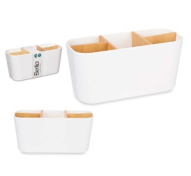 ORGANIZADOR OVALADO 5 HUECOS BAMBU BLANCO