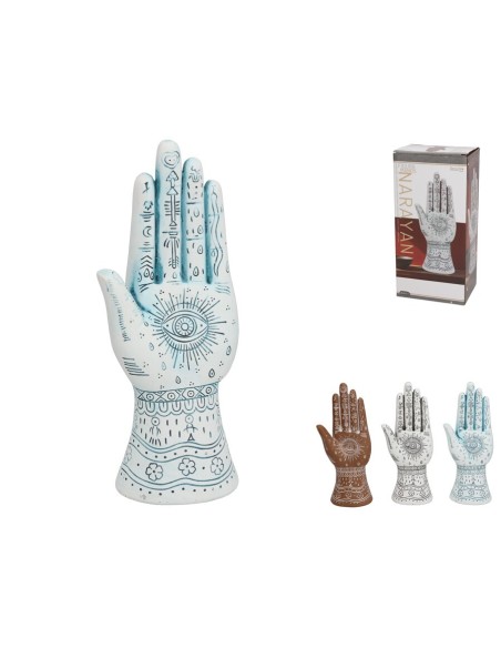 FIGURA MANO NARAYAN 3 COL SURT 11X7,5X26 CM RESINA