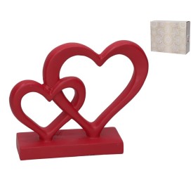FIGURA CORAZONES ROJOS 20X5,5X16 CM RESINA