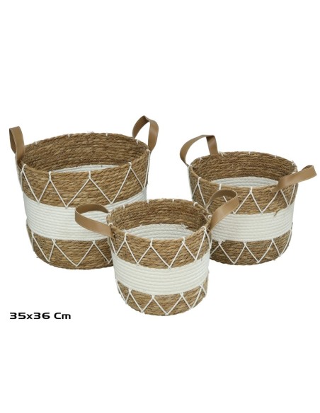 SET 3 CESTOS CON ASAS URANO 35X36CM