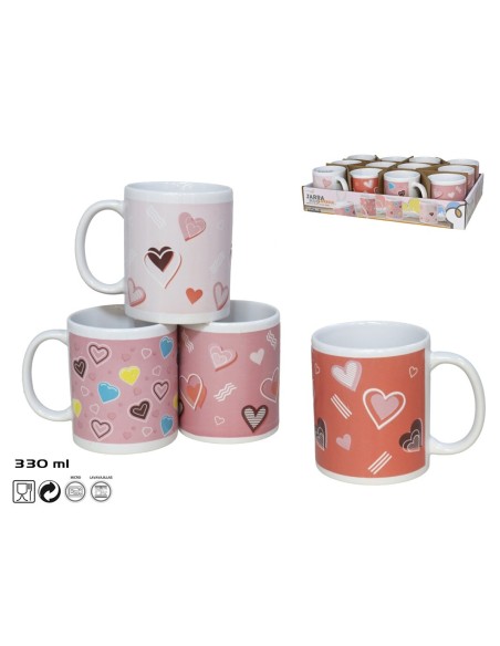 JARRA MUG CERAMICA 330ML LORENA 4 SURTIDOS