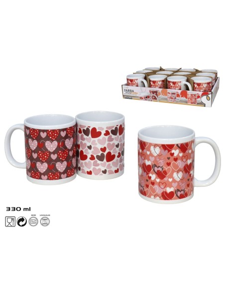 JARRA MUG CERAMICA 330ML CLARA 3 SURTIDOS