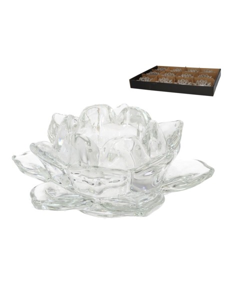 PORTAVELAS CRISTAL FLOR 11,8X5 CM