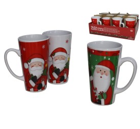 TAZA CONICA SANTA CLAUS 15X9CM 450ML 3STD