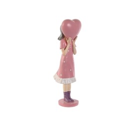 FIGURA RESINA 10X8,5X31 CHICA CORAZON ROSA