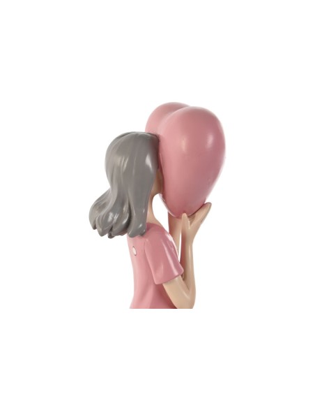 FIGURA RESINA 10X8,5X31 CHICA CORAZON ROSA