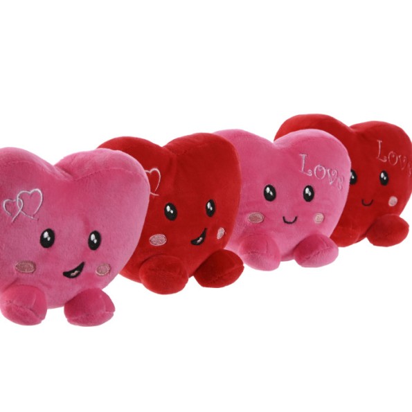 PELUCHE POLIESTER 14X5X11 CORAZON 4 SURT.