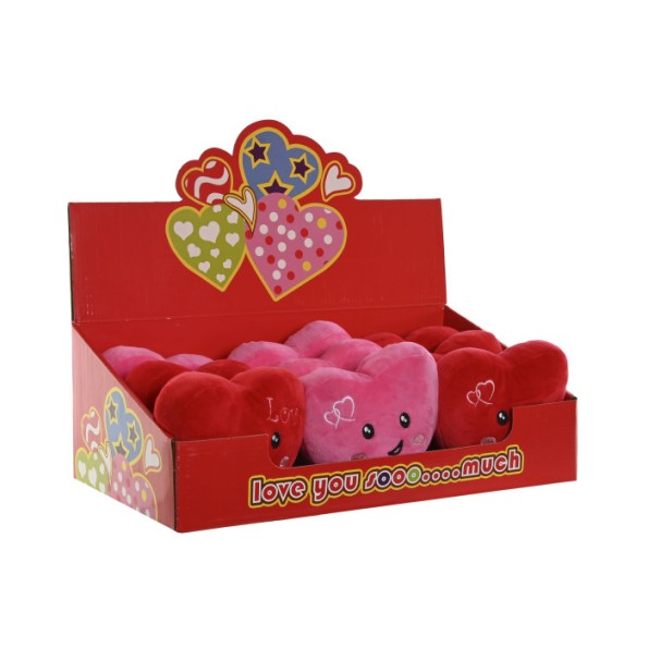 PELUCHE POLIESTER 14X5X11 CORAZON 4 SURT.