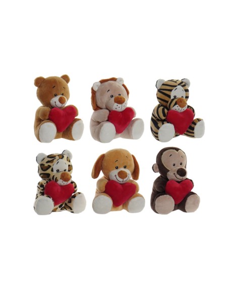 PELUCHE POLIESTER 11X10X14 ANIMALES CORAZONES 6 SURT