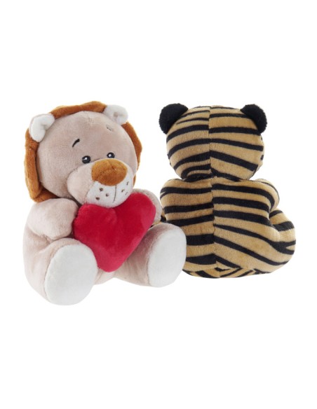 PELUCHE POLIESTER 11X10X14 ANIMALES CORAZONES 6 SURT