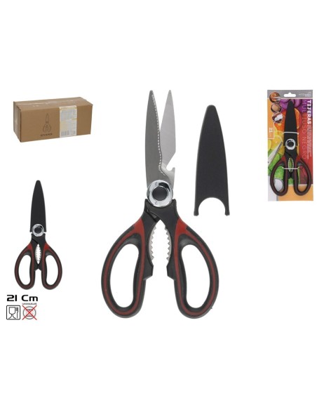 TIJERAS MULTIUSO 21X1.5 CM NEGRO
