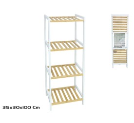 ESTANTERIA BAMBU 4 NIVELES 35X30X100 CM