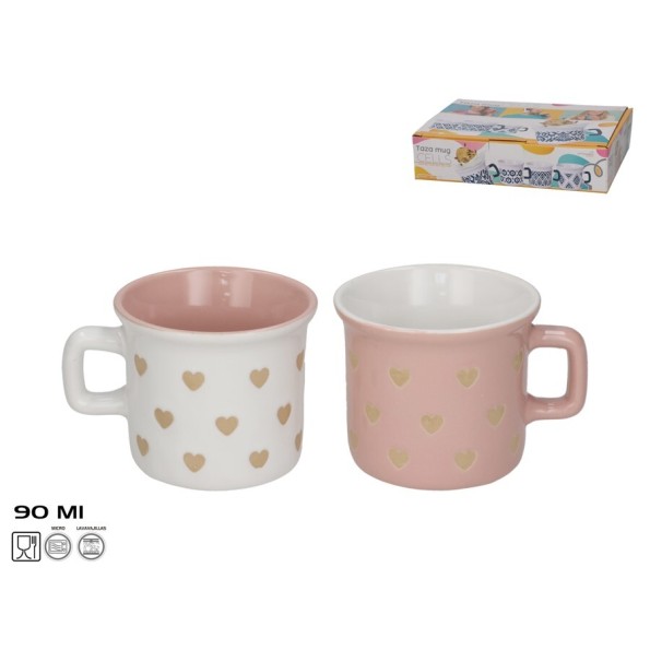 TAZA MUG GRES 90ML LOVE 2 SURT