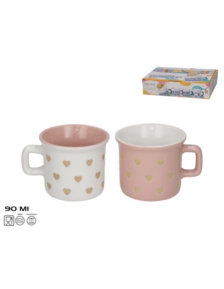 TAZA MUG GRES 90ML LOVE 2 SURT