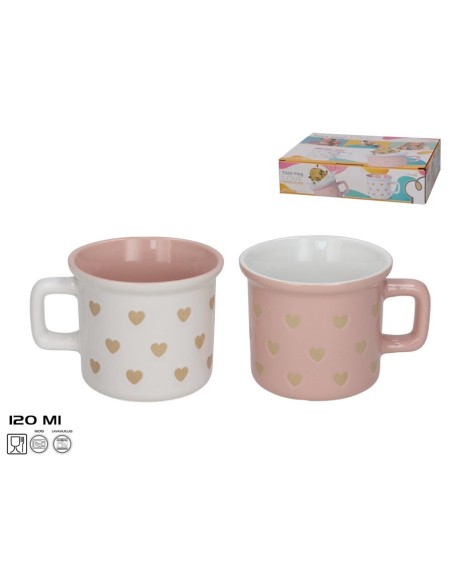 TAZA MUG GRES 120ML LOVE 2 SURT