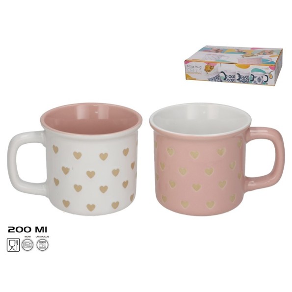 TAZA MUG GRES 200ML LOVE 2 SURT