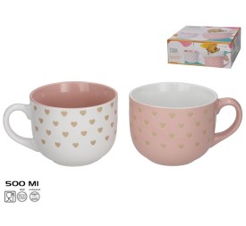 TAZA JUMBO GRES 500ML LOVE 2 SURT