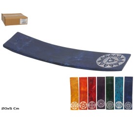 PORTA INCIENSO CHAKRA 20X5X3CM 7STD
