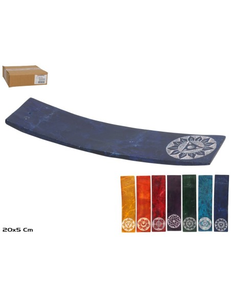 PORTA INCIENSO CHAKRA 20X5X3CM 7STD