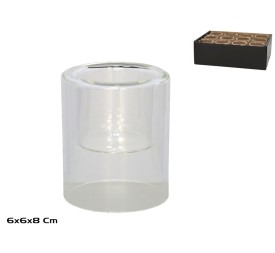 PORTAVELAS CRISTAL LUCY 6X6X8 CM