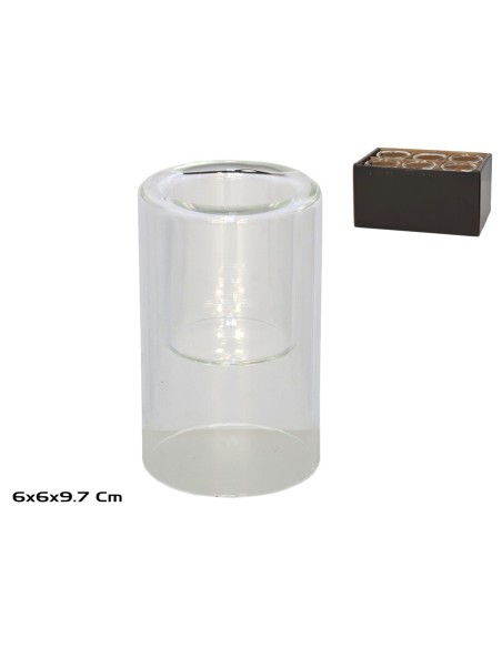 PORTAVELAS CRISTAL LUCY 6X6X9,7 CM