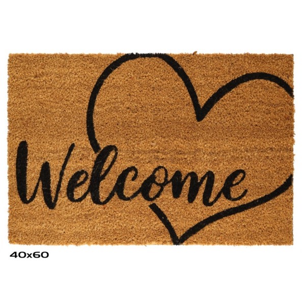 FELPUDO COCO 40X60CM WELCOME HEART