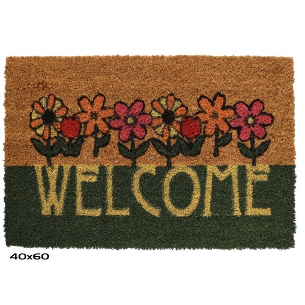 FELPUDO COCO 40X60CM WELCOME FLOWERS