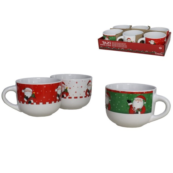 TAZA SANTA CLAUS 11X8,5CM 450ML 3STD