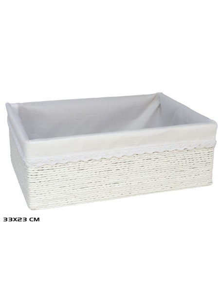 CESTA AZKAR BLANCO RECTAN. 33x23x12CM
