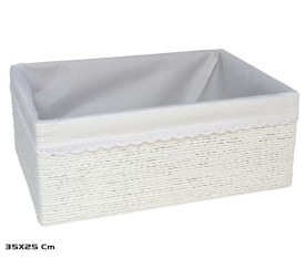 CESTA AZKAR BLANCO RECTAN. 35x25x14CM