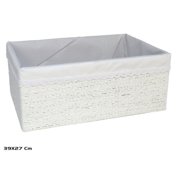 CESTA AZKAR BLANCO RECTAN. 39x27x16CM