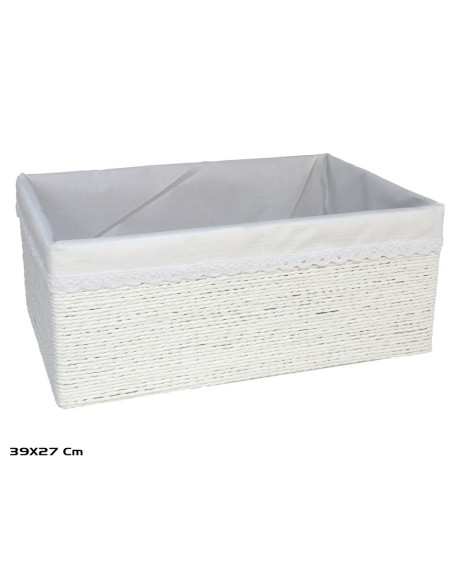CESTA AZKAR BLANCO RECTAN. 39x27x16CM