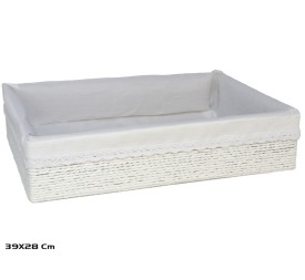 CESTA AZKAR BLANCO RECTAN. 39x28x9CM