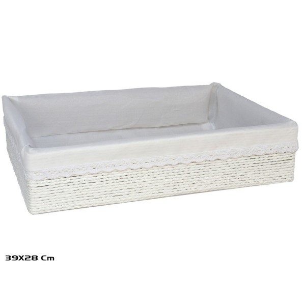 CESTA AZKAR BLANCO RECTAN. 39x28x9CM