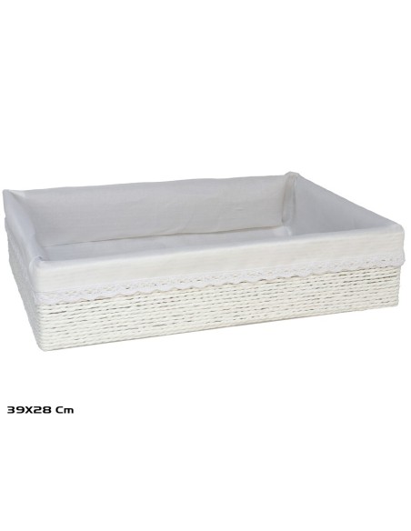 CESTA AZKAR BLANCO RECTAN. 39x28x9CM