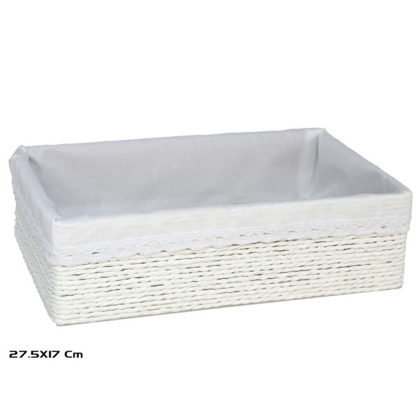 CESTA AZKAR BLANCO RECTAN. 27,5x17x8CM