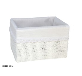 CESTA AZKAR BLANCO RECTAN. 18x13x11CM