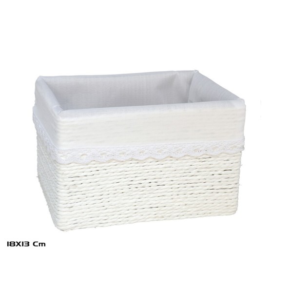 CESTA AZKAR BLANCO RECTAN. 18x13x11CM