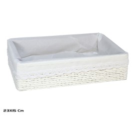 CESTA AZKAR BLANCO RECTAN. 23x15x6CM