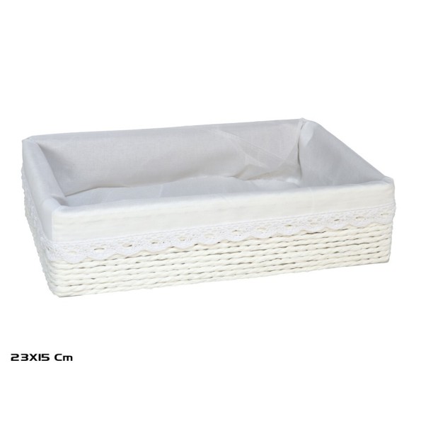 CESTA AZKAR BLANCO RECTAN. 23x15x6CM