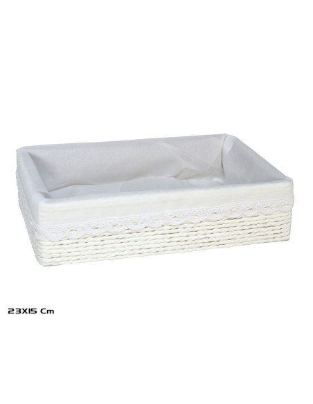 CESTA AZKAR BLANCO RECTAN. 23x15x6CM