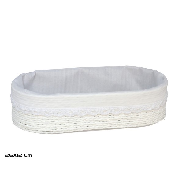 CESTA AZKAR BLANCO OVAL. 26X12x7CM