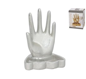 ANILLERO MANO NARAYAN PLATEADA 10,6X8X14 CM RESINA