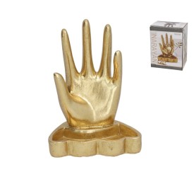 ANILLERO MANO NARAYAN DORADA 10,6X8X14 CM RESINA